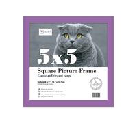 5x5 Inch Purple Square Thin Photo Frame Wall Mountable and Freestanding Thin Picture Frame Standard Square Photograph Size, 5" X 5"(12.7 X 12.7cm)