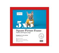 5x5 Inch Red Square Thin Photo Frame Wall Mountable and Freestanding Thin Picture Frame Standard Square Photograph Size, 5" X 5"(12.7 X 12.7cm)
