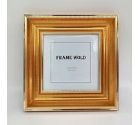 5x5 Inch Square Picture Frame Gold- Real Glass Front,MDF Frame, with Stand & Hook, Velvet Backing, Gift Ready Packaging.DisplayPhotos 4.7x4.7 inch.