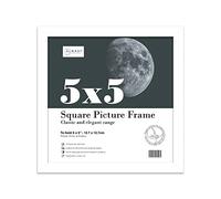 5x5 Inch White Square Thin Photo Frame Wall Mountable and Freestanding Thin Picture Frame Standard Square Photograph Size, 5" X 5"(12.7 X 12.7cm)