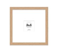 5X5" Oak Picture Frame - 5X5" Square Frame With 2X2" Mount For 5X5"/2X2" Pictures Art Deco Style Wall Art, 1 Pack