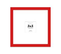 Almost Frameless 5x5 Square Picture Frame, Display Pictures 2x2 With Mat or 5x5 Without Mat, Wall Hanging & Free Standing Photo Frame, Red, 1 Pack