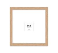 5x5" Square Picture Frame, Display Pictures 1x1" With Mat or 5x5" Without Mat, Wall Hanging & Free Standing Photo Frame, Oak, 1 Pack