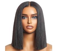 5x5 Wear and Go Glueless Bob Wig Human Hair HD Lace Closure Bone Straight Wigs for Beginners 10 Inch 200 Density