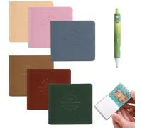 5x5cm 6 Colors Tiny Sketch Books, 6 Pieces Mini Pocket Sketchbook, with 1 Pen, Compact and Lightweight, for Journaling, Drawing and Diary Writing