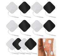 5x5cm Electrode Pads Compatitable with TENS Units, Reusable Replacement Patches with 2mm Pin for EMS Machine Electrotherapy (12Pcs)
