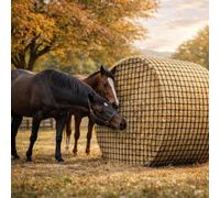 5x5ft Round Bale Hay Net for Horses Slow Feed | Round Bales Horses, Knotless Feeder, Slow Feeder for Horses & Livestock, for Horses Goats Cattle Reduce Waste