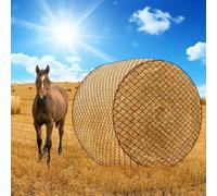 5x5ft Slow Feed Hay Net for Horses - Heavy-Du Knotless Round Bale Feeder with 2" Holes, Ideal for Horses, Ponies, Donkeys, and Livestock Feng