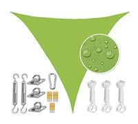 5x5m Triangle Sail Canopy - 95% UV Protection, Waterproof Shade for Patio, Garden, Terrace - Includes Inflation Kit - Green Outdoor Solution
