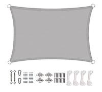 5x5m Waterproof e Sail - & Breathable Square Canopy for Garden, Patio, Terrace - Light Gray Outdoor Sune Cover, UV Protect, Easy Inllat