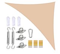 5x5x7.1m Triangle Sun Shade Sail Premium95% UV Protection Breathable WeatherResistant Ideal for Garden Balcony Patio with Grommets & Ropes