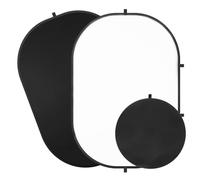 5X6.5ft Backdrop for Photography, Double Sided White Screen and Black Screen, 2 in 1 Collapsible and Reversible Background for Photography, YouTube Videos,and Live Streaming