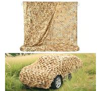 5x6m Military Camouflage Net Camo Netting Bulk Roll, Camo Tarp Sunshade Net Lightweight Waterproof for Camping Shooting Hunting Dinosaur Birthday Theme Party Decoration(Sand color,7x12m)