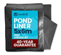 Swell Pond Liner 5X6M With Free Underlay - 40 Year Guarantee For Garden, Fish And Koi Ponds
