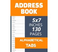 5x7 Address Book with Alphabetical Tabs: Portable Contact Organizer for Names, Numbers, Emails & Addresses