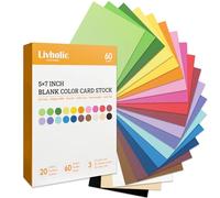 5X7 Colored Cardstock Blank Colored Card Stock Printable 80lb Thick Solid Core Paper for Postcards, Invitations,Photos, Card Making