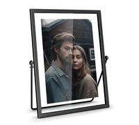 5x7 Floating Picture Frame, Black Photo Frame, Metal Pressed Flowers Desk Picture Frame with Glass for Multiple Photo Sizes (4x6, 5x7, 6x8) Great for Photos, Gift, Pictures, Wedding, Portraits