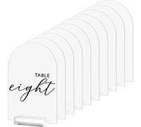 5x7 Inch Frosted Arch Acrylic Sign with Clear Stand-10 Pack Blank Frosted Arched Acrylic Table Signs with Holder, DIY Acrylic Arch Sign Blank for Wedding Table Number Menu Sign Bar List Sign