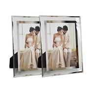 5x7 Picture Frame Friends Gifts for 5x7 Photo Display， Glass Picture Frame Tabletop Mirror Photo Frames 5 by 7 for Family Office Table Decorations, Set of 2