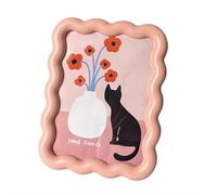 5x7 Picture Frame with Mat for 4x6, Vintage Curved Funky Decorative Picture Frame Wavy Edge, for Tabletop Wall Display Decorative Art Design Home Decor (Pink)