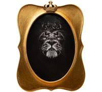 5x7 Vintage Oval Picture Frame, Antique Bronze Gold Ornate Crown Frame with Glass Front, Distressed Retro Design for Tabletop & Wall Hanging, Home Decor Gift Photo Gallery Art