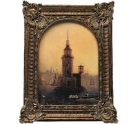 5x7 Vintage Picture Frame, Antique Bronze Gold Ornate Arched Photo Frame for Wall Hanging or Tabletop Display, Retro Gothic Home Decor, Photo Gallery Art