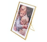 5x7 Vintage Style Antique Gold Picture Frames Gold Photo Frame with Pressed Glass, Brass (Vertical) (5 x 7)