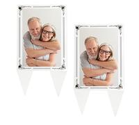 5x7 Waterproof Picture Frame For Grave, 2pcs Vertical version Acrylic Photo Frame Outdoor Memorial Cemetery Grave Decorations, Garden Marker For Funeral Gift