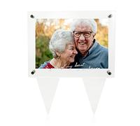 5x7 Waterproof Picture Frame for Grave - Acrylic Outdoor Memorial Cemetery Decorations Garden Marker (A Piece of My Heart Is In Heaven)