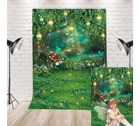 5x7FT Enchanted Forest Backdrop Fairy Tale Background for Photography Mushroom Butterfly Dreamy Forest Wonderland Banner Portrait Girl Birthday Party Decor Photobooth Photo Booth Props (5X7FT)
