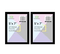 5x7inch Black Styrene Photo Frame - Stylish Picture Frame for Photos, Artwork & Certificates - Durable, Elegant Design for Desk & Wall Display - Perfect for Home, Office & Gifts.