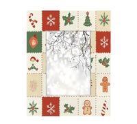 5x7inch Photo Frame Wooden Photo Display,Stand Tabletop and Wall Mounting Wood Picture Frames Christmas Cartoon Elements On Lattice