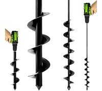 5x80cm and 9x40cm Auger Drill Bit for Planting Garden, Earth Auger Drill Bit, Bulb Planter Post Hole Digger Garden Spiral Hole Planting Hex Driver Auger, Solid Shaft
