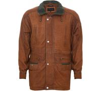 (5XL) Mens Tan Soft Suede Buff Overcoat Parka Jacket