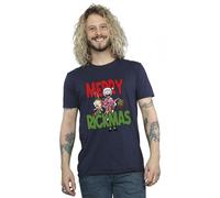 (5XL, Navy Blue) Rick And Morty Mens Merry Rickmas T-Shirt