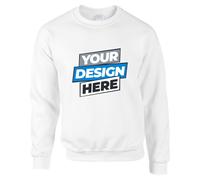 (5XL) Personalised Mens Custom Printed White Sweater Jumper Sweatshirt Logo Printing