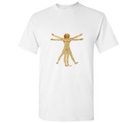 (5XL) The Vitruvian Man Leonardo Da Vinci Science Men White Classic T Shirt Tee Tops