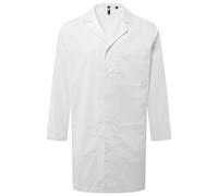 Premier Men's Essential 3 Pocket Work Coat in White | Size: 5XL Premier White 5XL