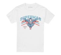 (5XL, White) Superman Unisex Adult Flying Stripes T-Shirt