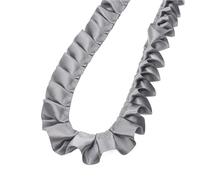 5Yard 2.5CM Wide Lace Trim Ribbon Fold Webbing Doll Dress Sleeve Neckline DIY Handmade Garment Accessories for DIY Crafts Decoration(Grey)