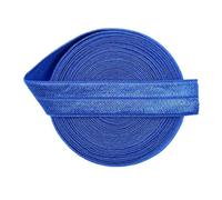 5Yard Solid Color Shiny Fold Over Elastic Spandex Rubber Band Thread Kids Hair Tie Headband Dress Lace Trim Sewing 5/8" 15mm-Royal Blue