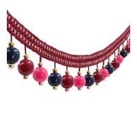 5yards Braided Candy Beading Tassel Fringe Trimming Lace Ribbon Curtain Trim Applique for Home Clothes Decorated Sewing (Red)