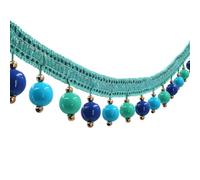 5yards Braided Candy Beading Tassel Fringe Trimming Lace Ribbon Curtain Trim Applique for Home Clothes Decorated Sewing (Blue)