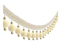 5yards Braided Candy Beading Tassel Fringe Trimming Lace Ribbon Curtain Trim Applique for Home Clothes Decorated Sewing (Beige)