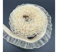 5yards/Lot 16mm Organza Elastic Lace Ribbon Fold Over Spandex Elastic Band for Sewing Lace Trim Waist Band Garment Accessory