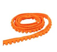 5Yards Tiny Pom Ball Fringe Trim Lace 5mm Pompoms Ribbon for DIY Craft Curtain Cloth Sewing Accessory for DIY Crafts Decoration(07 Orange)