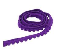 5Yards Tiny Pom Ball Fringe Trim Lace 5mm Pompoms Ribbon for DIY Craft Curtain Cloth Sewing Accessory for DIY Crafts Decoration(20 deep Purple)