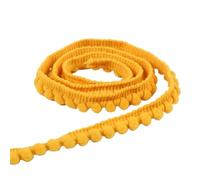 5Yards Tiny Pom Ball Fringe Trim Lace 5mm Pompoms Ribbon for DIY Craft Curtain Cloth Sewing Accessory for DIY Crafts Decoration(05 deep Yellow)