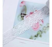 5Yards White Cotton Patchwork Cotton Crocheted Lace Ribbon Wedding Party Craft Apparel Sewing Fabric DIY Handmade-1-Width 35mm-5yards