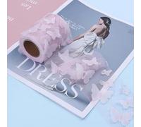 5yards x 80mm Gradient Colorful Flower Organza Ribbon for DIY Ribbon Bowknot DIY Christmas-Skin Pink-8cm x 5yards